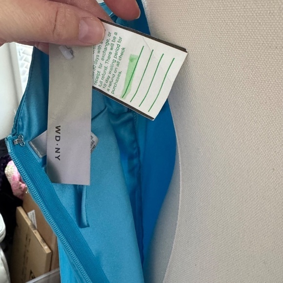 NWT VINTAGE 100% Silk Blue Embellished Slinky Dress Size 14 *defects* - Picture 6 of 8